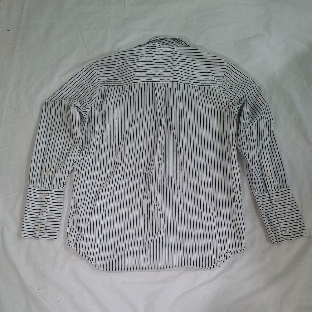 Madewell Wome's  Black and White Striped Button Down Shirt Size XXS - Picture 9 of 10